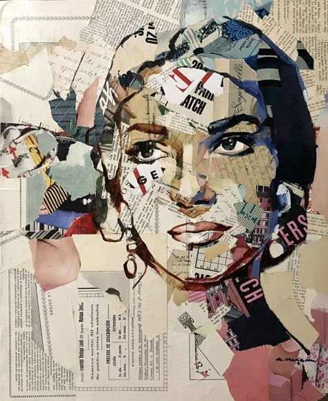 Newspaper Collage, Face Collage, Art Alevel, Mixed Media Portrait, Gcse Art Sketchbook, Collage Portrait, Collage Kunst, Creation Art, Collage Art Projects