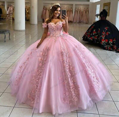 Pink Quince, Quinceñera Dresses, Quinceanera Dresses Pink, Pink Ball Gown, Quince Dress, 파티 드레스, 3d Rose, Beaded Prom Dress, Dress Sleeve Styles