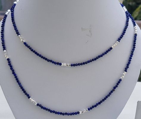 Excited to share the latest addition to my #etsy shop: Lapis 3mm Faceted round Beads necklace 40"length with bead silver nuggets 3mm and silver spring clasp purity 92.5% #jewelry #necklace #blue #slideclasp #gemstone #girls #lapislazuli #silver#sterling#round#faceted#silvernuggets#nuggets#handmade#blue#designerpiece#3mm#silverlock#etsyjewelery#necklace#instanecklace#beadednecklace#beadedjewelery#jewellery#instapic https://etsy.me/2Xf5FJ9 Bead Necklace Ideas, Tiny Bead Necklace, Tiny Necklace, Round Bead Necklace, Lapis Necklace, Bracelet Craft Diy, Nice Jewelry, Long Necklaces, Bracelet Diy