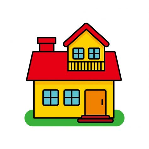 My House Drawing, House Clipart Cute, Simple House Illustration, House Cute Drawing, House Cartoon Illustrations, Simple House Painting, House Illustration Simple, House Cartoon Drawing, House Design Cartoon