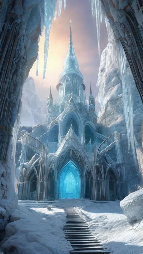 Frozen Castle - AI Photo Generator Frozen Castle Fantasy Art, Frozen City Fantasy Art, Ice Castle Fantasy Art, Winter Castle Fantasy Art, Ice Castle Aesthetic, Minecraft Ice Castle, Frozen City, Frozen Kingdom, Frozen Palace