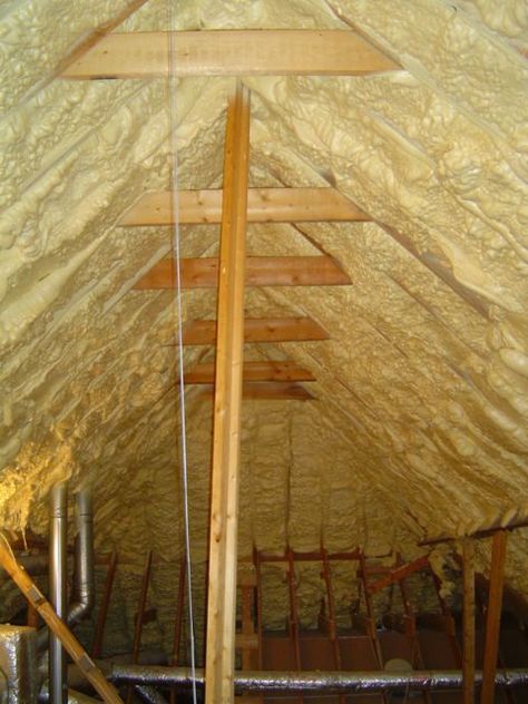 The #1 Question to Ask before Putting Spray Foam in Your Attic Insulating Attic Ceilings, Diy Attic Insulation, Insulating Attic, Insulate Attic, Diy Spray Foam Insulation, Attic Ceiling, Insulation Ideas, Diy Insulation, Installing Insulation