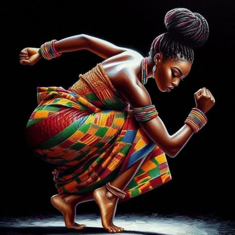 African Women Art Painting, African Art Paintings Black Women, African Dancing, African Women Painting, Black Power Art, Africa Art Design, African Women Art, African Dance, Black Woman Artwork