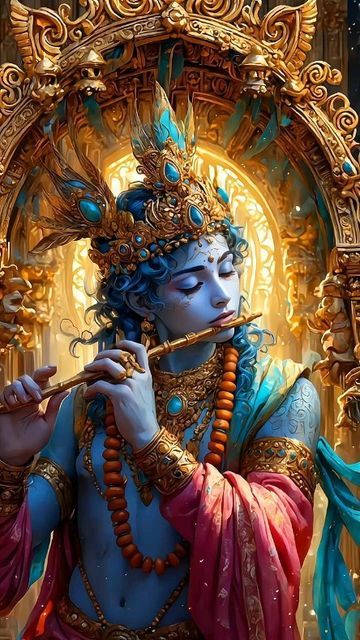 Photos Of Lord Krishna, Playing The Flute, Krishna Flute, Shree Krishna Wallpapers, Music And Dance, Peace Illustration, Lord Krishna Hd Wallpaper, Hinduism Art, Vedic Art