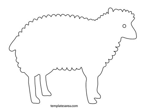 Adorable Standing Sheep Outline: Free Printable Craft Template Sheep Outline, Sheep Template, Printable Outline, Printable Craft Templates, Free Printable Crafts, Cute Sheep, Outline Drawings, Printable Crafts, Craft Patterns