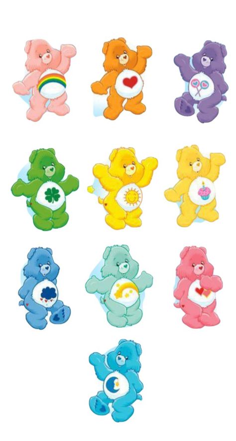 Carebear Printables, Care Bear Images, Care Bear Design, Care Bear Images Clip Art, Carebears Painting Ideas, Carebears Drawings, Care Bear Drawings Easy, Care Bear Drawings, All Care Bears