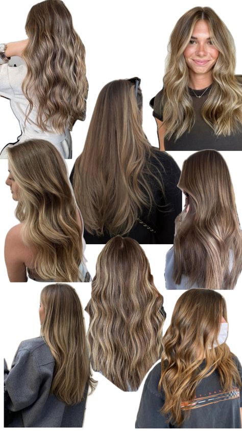 blonde, highlights, brunette, hair inspo, salon, warm, natural hair, balayage, highlights, brown Natural Hair Balayage, Highlights Brunette Hair, Hair Balayage Highlights, Brown Hair With Blonde Balayage, Brunette Hair Ideas, Natural Blonde Balayage, Brunette With Blonde Highlights, Natural Blonde Highlights, Warm Brunette