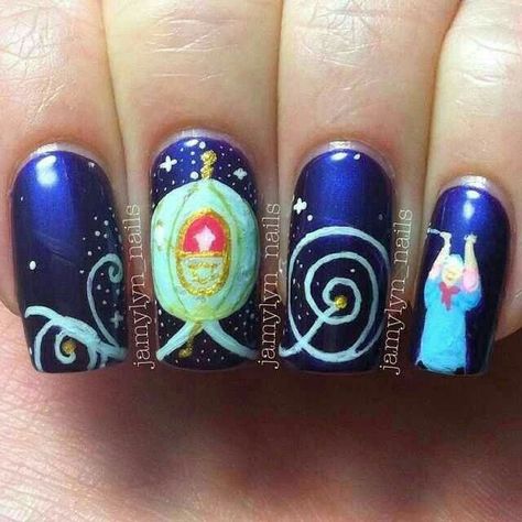 Cinderella Nails, Nail Art Disney, Disney Nails, Toe Nail Designs, Get Nails, Cute Nail Designs, Nail Art Inspiration, Makati, Fancy Nails