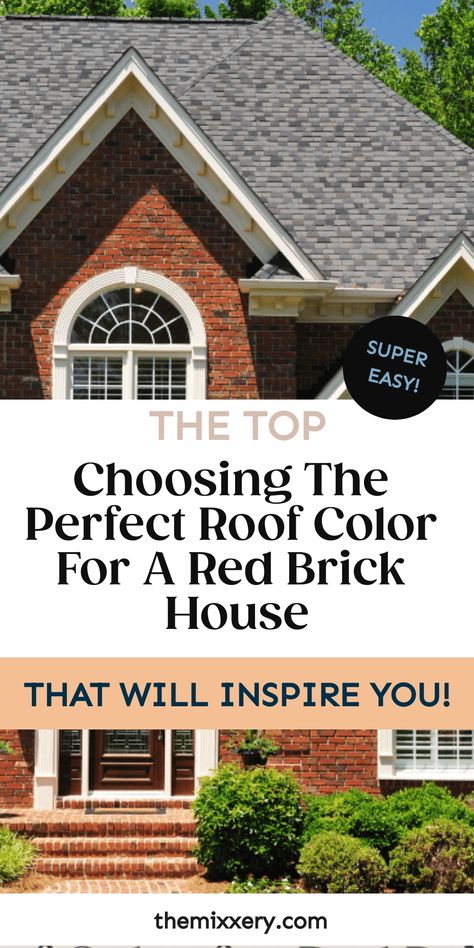 Choosing the Perfect Roof Color for a Red Brick House Brick Bungalow Exterior, Brick House Exterior Colors Schemes, Brick And Siding Exterior, Brown Brick Houses, Red Brick House Exterior, Red Brick Exteriors, Roof Shingle Colors, Brick Roof, Tan House