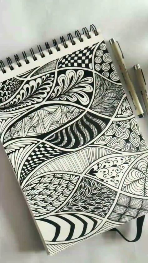 Modele Zentangle, Doodle Zen, Pattern Zentangle, Zen Patterns, Easy Zentangle Patterns, Zentangle Doodles, Zentangle Kunst, Doodle Doodle, Pen Art Work