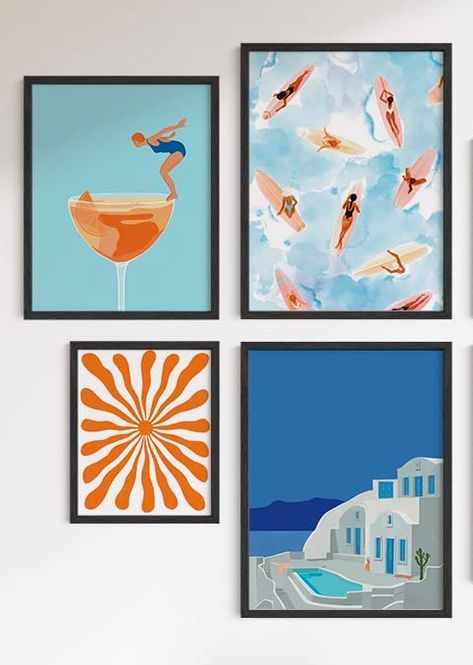 Seascape Posters Gallery Wall Art Set of 6 - Beach Wall Art, Evil Eye Wall Decor, Travel Pictures for Wall, California Wall Art, Blue Poster, Orange Wall Art, trendy wall art, living room design, living room decor, modern living room Posters Gallery Wall, Dorm Paintings, Evil Eye Wall Decor, Blue Dorm, Eye Wall Decor, Pictures For Wall, Bright Colors Art, Travel Gallery Wall, Beach Room Decor