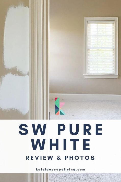 Pure White by Sherwin-Williams is a beautiful, neutral white that is a great choice for anyone who wants white walls, trim and/or ceilings. It's bright and crisp but doesn't feel cold or stark. Learn if Sherwin Williams Pure White SW7005 Paint is the best white paint for your walls! See comparisons of Pure White vs. Alabaster and other popular white paint colors. Kitchen Backsplash Wood, Pure White Paint Color, Sherwin Williams Pure White, Pure White Sherwin Williams, Wood Kitchen Accessories, Wood Kitchen Backsplash, Sherwin Williams Extra White, Ceiling Paint Colors, White Interior Paint