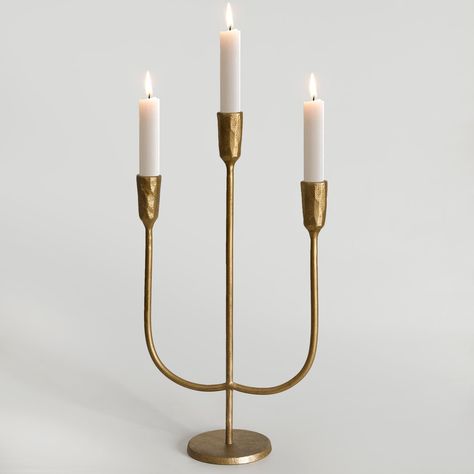 PRICES MAY VARY. Elegant Hand-Forged Design: This stylish metal candelabra features a hand-forged design with an antique brass finish, adding a touch of sophistication to any space. Unique Antique Brass Finish: Constructed of metal with an antique brass finish and an imperfect texture, this candelabra boasts a unique appearance that stands out. Versatile Home Decor Piece: This handsomely eclectic candelabra is a gorgeous addition to your living room, dining room, or bedroom, enhancing the ambian 3 Candle Holder Decor, Candle Sticks Decor, Brass Candlesticks Decor, Tall Candle Holder, Gold Candlestick Holders, Led Taper Candles, Candle Holder Wedding, Brass Candelabra, Candle Candelabra