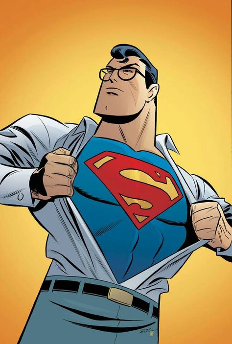 Classic quick change look of Clark Kent / Superman Superman Family, Superman Man Of Steel, Adventures Of Superman, Superman Art, Superman Comic, Bruce Timm, Arte Dc Comics, Lex Luthor, Bd Comics