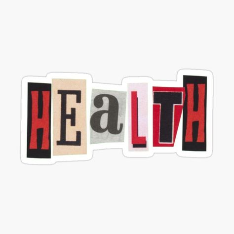 A sticker that reads "health" for labeling notebooks, binders, and more. Book Cover Art Diy, Notebook Labels, Class Labels, Subject Labels, School Middle School, Music Poster Ideas, Health Class, School Labels, Label Sticker