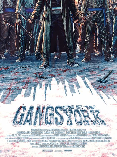 Lee Bermejo, Mondo Posters, Howard Shore, New York Movie, Gangs Of New York, Film Posters Art, Best Movie Posters, Day Lewis, New York Poster