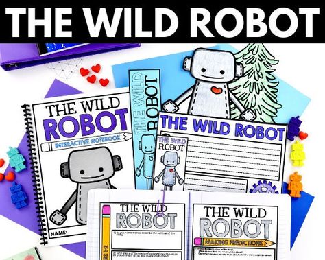 This 110 Page Wild Robot Novel Study Unit is a complete unit plan for The Wild Robot by Peter Brown. Perfect for a Wild Robot interactive notebook, this Wild Robot literature guide contains classroom tested Wild Robot reading comprehension questions, interactive class activities, Wild Robot worksheets, graphic organizers, and printable assignments. A full set of Wild Robot questions are included, which focus on reading comprehension and encourage students to think critically and engage with text Wild Robot Activities, The Wild Robot Activities, Robot Worksheets, Holiday Stem Activities, Robot Activity, Peter Brown, Novel Study Units, The Wild Robot, Pre Reading Activities