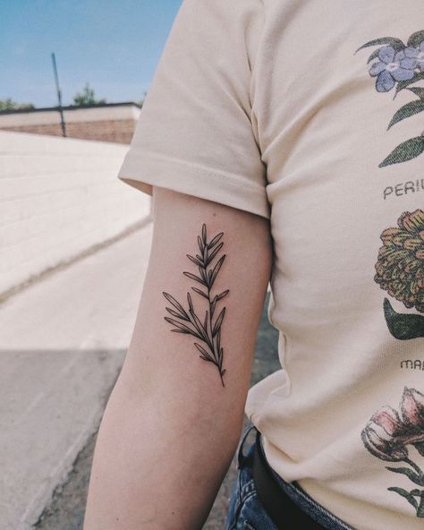 Rosemary Tattoo, Herb Tattoo, Botanisches Tattoo, Wörter Tattoos, Kunst Tattoos, Plant Tattoo, Botanical Tattoo, Fine Line Tattoos, Word Tattoos