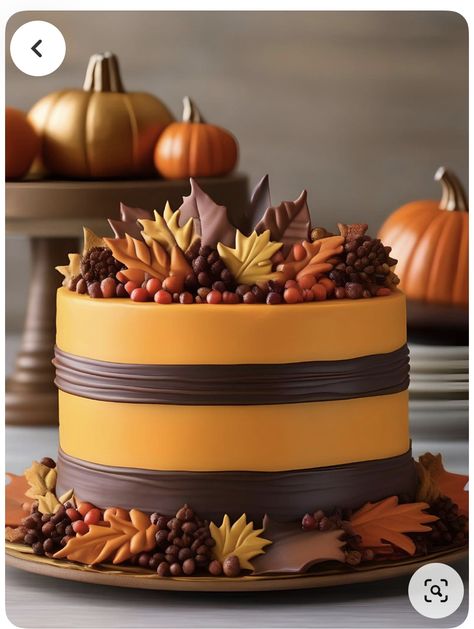 Autumn Cake Decorating Ideas, Thanksgiving Cakes Ideas, Pretty Thanksgiving Desserts, Autumn Cake Ideas Birthday, Decorating Cheesecake, Halloween Cupcake Ideas Easy, Cakes For Fall, Fall Cake Designs, Thanksgiving Cakes Decorating