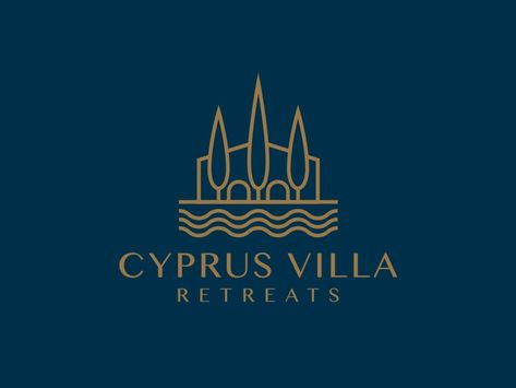 Villa Logo Design, Cyprus Villa, Villa Logo, Resort Branding, Hotel Logo Design, Greece Villa, Logo Evolution, Resort Logo, Hotel Logo