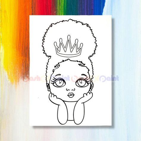 Princess Paint Party, Paint Therapy, Kawaii Girl Drawings, Handmade Prints, Princess Painting, Sip And Paint, Sip N Paint, Canvas Drawing, Canvas Painting Tutorials