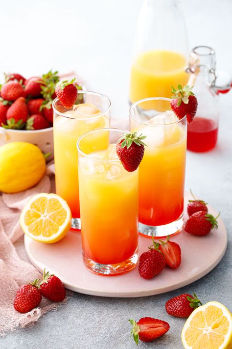 Strawberry Passionfruit Lemonade | Love and Olive Oil Lemonade Food Photography, Meyer Lemonade Recipe, Passionfruit Lemonade, Lemonade Photography, Barbecue Ideas, Passionfruit Cheesecake, Kids Lemonade, Passion Fruit Juice, Homemade Soda