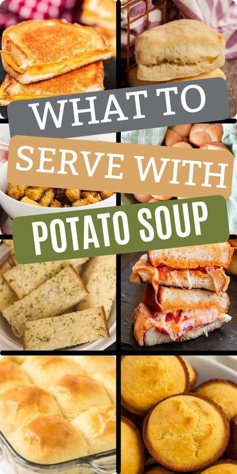 What to serve with potato soup - 21 of the BEST Potato Soup Side Dishes Potato Soup Sides, Soup Sides Dishes, Soup Side Dishes, Soup Sides, The Best Potato Soup, Shredded Beef Sandwiches, Homemade Potato Soup, Best Potato Soup, Ham And Potato Soup