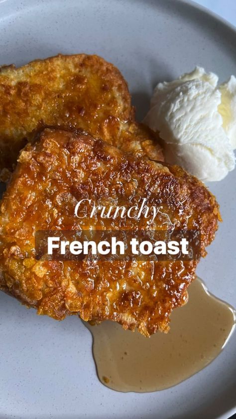 French Toast Crispy, French Toast Recipe Crispy, Cornflake French Toast, Crunchy French Toast Recipe, Unique French Toast Recipe, Crispy French Toast Recipe, French Toast Topping, Crisp French Toast, Unique French Toast