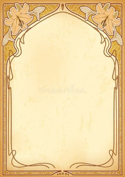 Art Nouveau frames stock vector. Illustration of vintage - 8080767 Art Nouveau Fairy Illustrations, Art Nouveau Shapes, Art Nouveau Borders And Frames, Art Noveau Frames, Art Nouveau Frames And Borders, Art Nouveau Elements, Vintage Frame Illustration, Art Nouveau Borders, Art Nouveau Background