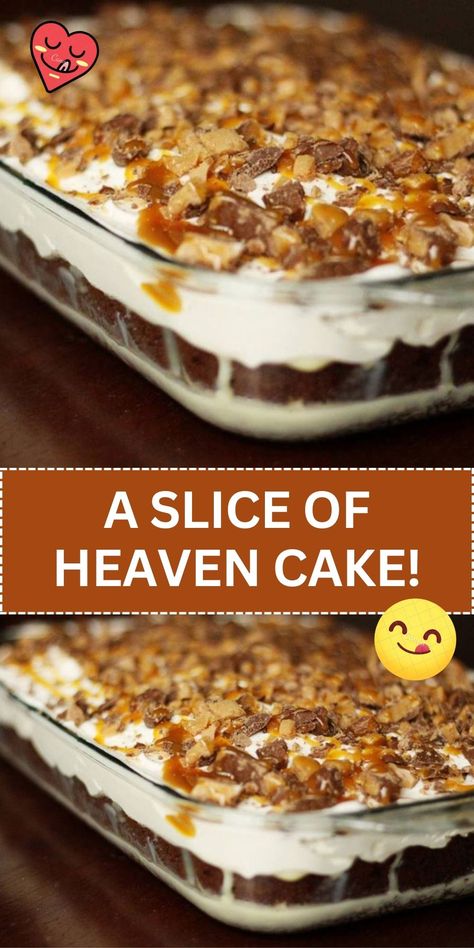 Similar to the earlier mentioned cake, this is likely another version of a decadently sweet and rich cake, layered with creamy fillings and possibly topped with fruit or chocolate. Sweet Deserts Ideas, A Slice Of Heaven Cake Recipe, Alcoholic Cakes Recipes, Slice Of Heaven Cake Recipe, A Slice Of Heaven Cake, Dessert For Italian Dinner, Cake Recipes 9x13 Pan, Tortes Recipes Desserts, Chocolate Heaven Cake