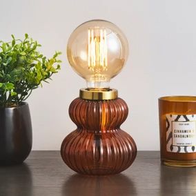 Dunelm Lighting - Shop our Extensive Range Today | Page 2 | Page 2 Ribbed Glass Table Lamp, Amber Glass Lamp, Terracotta Bedroom, Peach Bedroom, Cinnamon Scented Candles, Side Table Lamp, Retro Table Lamps, Table Lamp Base, Ribbed Glass