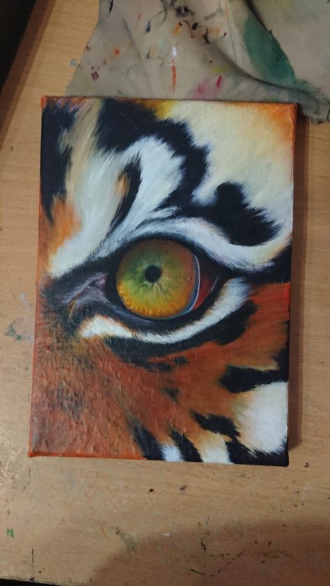 Tiger Eye Painting Acrylic, Animal Eye Painting Acrylic, Vintage Acrylic Painting Ideas, Tiger Painting Acrylic Canvases, Acrylic Painting Canvas Animals, Abstract Animals Painting, Animal Painting Tutorial, Painting Animals Acrylic, Tiger Painting Acrylic Easy