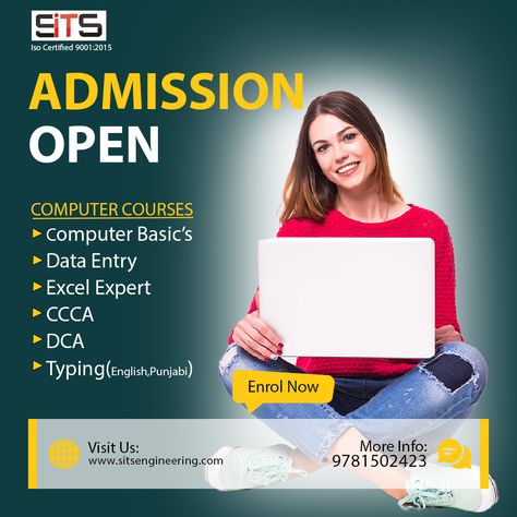 ADMISSION OPEN ! Get Certificate Including Knowledge after 12th Class . The best Time to Upgrade your skills. Enquire Now Sits Cadd Training Institute 📞978-000-2423 Sits Campus G.t Road, Sirhind #sits #sitssirhind #sitscourse #computercourse #admissionopen #computer #study #studentlife #rimtcollege #bbsbec #sirhind #fatehgarhsahib #chitkarauniversity #instagram #instagood #explore #skills Computer Institute Banner Design, Institute Banner Design, Computer Study, Computer Course, Computer Class, Shiva Tattoo, Admission Open, Computer Basics, Simple Background Images