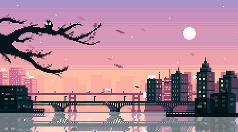 Google Backgrounds, Pixel City, Pixel Art Landscape, Gif Background, Pixel Art Background, Pixel Animation, Moving Wallpapers, Stock Design, Arte 8 Bits