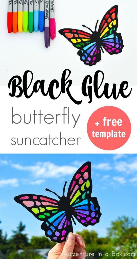 Make a vibrant butterfly suncatcher with kids! A great summer craft that requires very few materials! #summercraft #kidscrafts #suncatcher #butterfly Sun Catcher Craft, Simple Mom Project, Butterfly Suncatcher, Diy Frühling, Vibrant Butterfly, Spring Butterfly, Art Projects For Adults, Suncatcher Craft, Summer Craft