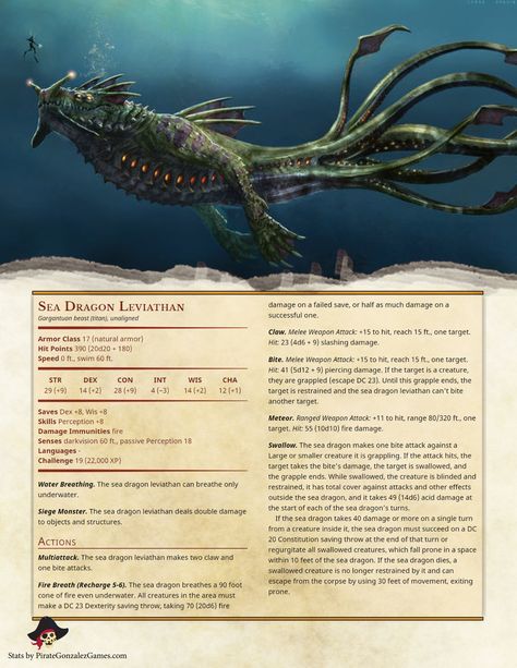 Sea Dragon Leviathan Sea Dragon Leviathan, Dnd Stats, Dungeon Master's Guide, Dnd Races, Dungeons And Dragons 5e, D D Monsters, Dnd 5e Homebrew, Dnd Dragons, Dungeons And Dragons Game