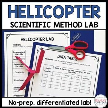 Easy Scientific Method Experiments, Scientific Method Middle School, Scientific Method Lab, Scientific Method Activities, Paper Helicopter, Middle School Science Activities, The Scientific Method, Graphing Activities, 5th Grade Science