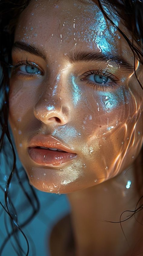 #beauty #makeup #makeuptutorial #bridalmakeup #fashion #girlsdpz #makeup #hairstyle #naturalmakeup Reference Portraits, Light Blue Eyeshadow, Ocean Makeup, Cosmic Makeup, Dortmund Wallpaper, Arabic Eye Makeup, Wet Makeup, Flyers Ideas, Eyeshadow Designs