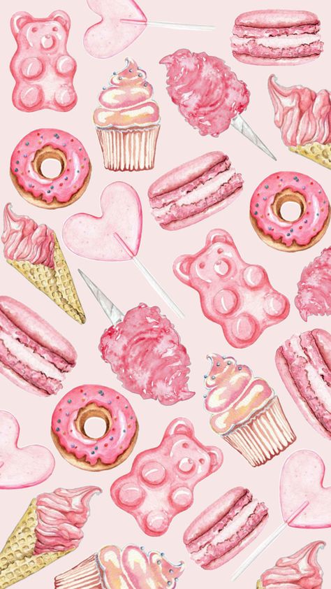 Sweet wallpaper #sweet #sweets #candy #dessert #wallpaper Candy Wallpaper Sweets, Pink Candy Wallpaper, Dessert Wallpaper, Sweet Wallpaper, Candy Wallpaper, Sweets Candy, Girly M, Phone Wallpaper Pink, Fairy Queen