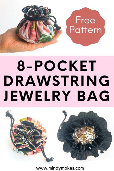 Small Bags To Sew, Diy Small Pouch, Small Pouch Sewing Pattern, Diy Jewelry Travel Case, Diy Jewellery Pouch, Diy Travel Organizer, Diy Jewelry Case, Diy Jewelry Bags, Diy Pouch Bag