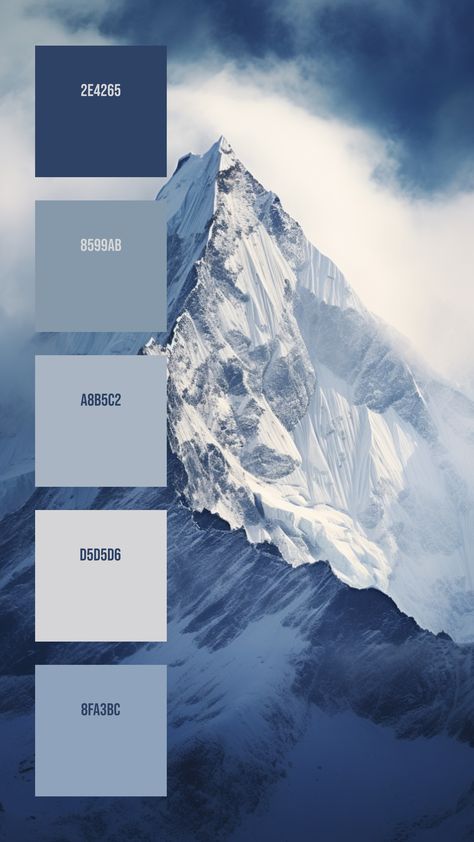 Colors:
2E4265
8599AB
A8B5C2
D5D5D6
8FA3BC Latest Bedroom Color Combination, Color Palette Mountain, Pantone Design, Blue Colour Combinations, Color Palette White, Blue Moodboard, Dark Blue Color Palette, Paint Color Combos, Ui Color