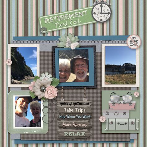 Scrapbook Ideas For Retirement, Retirement Scrapbook Ideas Layout, Retirement Scrapbook Ideas, Retirement Scrapbook, Retirement Party Sign, Party Scrapbook, Scrapbook Page Ideas, Happy Ideas, Retirement Ideas