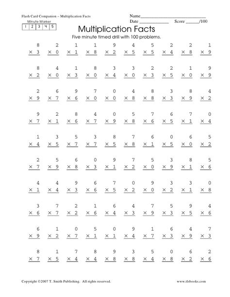 Flash Card Companion – Multiplication Facts                  Name_____________________________   Minute Marker            ... Ar Goals, Multiplication Test, Multiplication Drills, Multiplication Timed Test, Ben 1o, Free Multiplication Worksheets, Multiplication Fluency, Multiplication And Division Worksheets, Printable Multiplication Worksheets