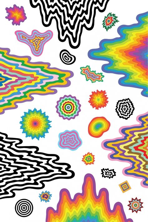 Jen Stark - Cosmic Drip · Flavor Paper Jen Stark, Alien Party, Space Junk, Abstract Wallpaper, Out Of This World, This World, Geometric Shapes, Art Inspo, Wall Decals