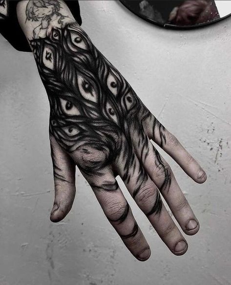 #blackworktattoo #blackwork #darktattoos #blackworktattoos #blackworkink #darkink #darkdesign #blacktattoos #epictattoos #newtattoos #darktattoo #neotraditionaltattoo #neotraditional #traditionaltattoo #classictattoo #legendarytattoo #manlytattoo #maletattoo #firetattoo #tattoo #blackwork #sketchtattoo #coloredtattoo #blacktattoo #armtattoo #darkart #sleevetattoo #tattoosketch #toptattoo #viraltattoo #mentattoo #tats #tattooideas #tattoo #newtattooideas #tattoodesign #stenciltattoo Cool Full Hand Tattoos, Forearm Tattoos Grunge, Simple Mens Hand Tattoo, Hand Tattoos Full Coverage, Blacked Out Hand Tattoo, Dark Art Hand Tattoo, Cyberpunk Hand Tattoo, Neck Tattoo Aesthetic, Creepy Hand Tattoos