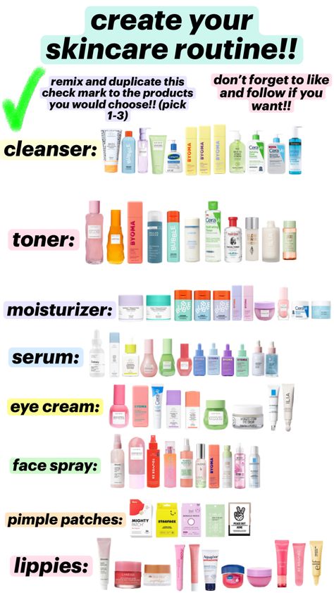 choose your skincare routine!! (this sorta kinda took me a while!!) 🩷 #skincare #chooseyourskincare #remix #like #follow #followforfollow #viral #fyp #blowup Viral Skincare, Face Spray, Hydrating Toner, Eye Cream, Makeup Routine, Skincare Routine, Toner, Create Yourself, Serum