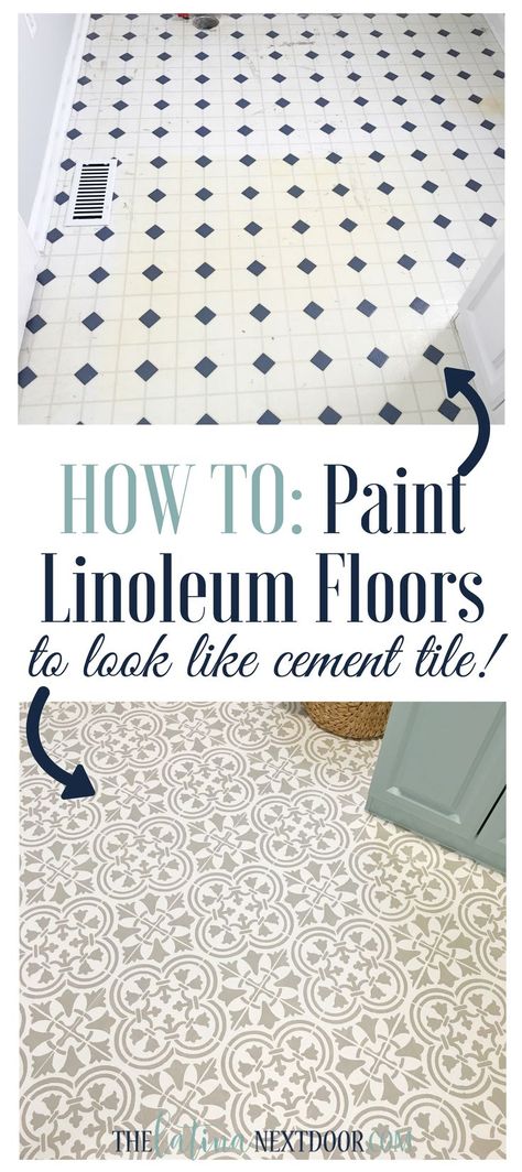 Complete STEP by STEP tutorial on how to paint your linoleum floors Redo House, Painting Linoleum Floors, Paint Linoleum, Linoleum Floors, Floor Makeover, Home Remodeling Diy, Stenciled Floor, Linoleum Flooring, Diy Flooring