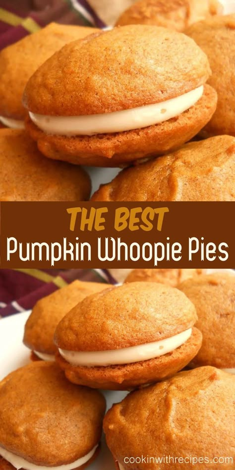 The BEST Pumpkin Whoopie Pies. Desserts, Whoopie Pie, Pumpkin Dessert. Pumpkin Whoopie Pie, Pumpkin Whoopie Pie Recipe, Whoopee Pie, Whoopie Pie Filling, Whoopie Pie Recipe, Chocolate Whoopie Pies, Pumpkin Whoopie Pies, Best Pumpkin Pie, Pumpkin Cookie