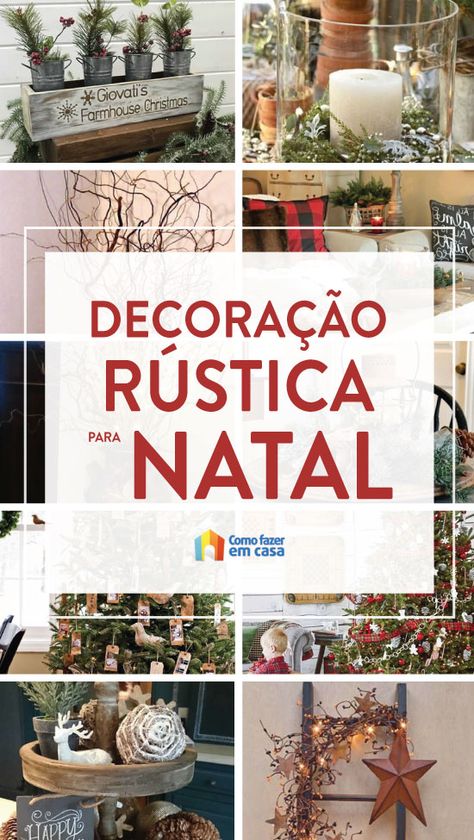 Decoração rústica de Natal para a casa | Como fazer em casa Christmas Weather, Urban Kitchen, Rustic Bathroom Designs, Easy Christmas Decorations, Xmas Deco, Boho Kitchen, Navidad Christmas, Farmhouse Wall Decor, Christmas Deco