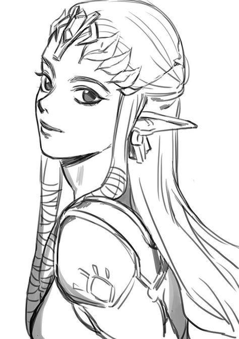 Princess Zelda The Legend Of Legend Of Zelda, Zelda - Zelda Drawing Zelda Drawing, Zelda Tattoo, Zelda Twilight Princess, Zelda Art, Twilight Princess, Arte Sketchbook, The Legend Of Zelda, Legend Of Zelda, 그림 그리기